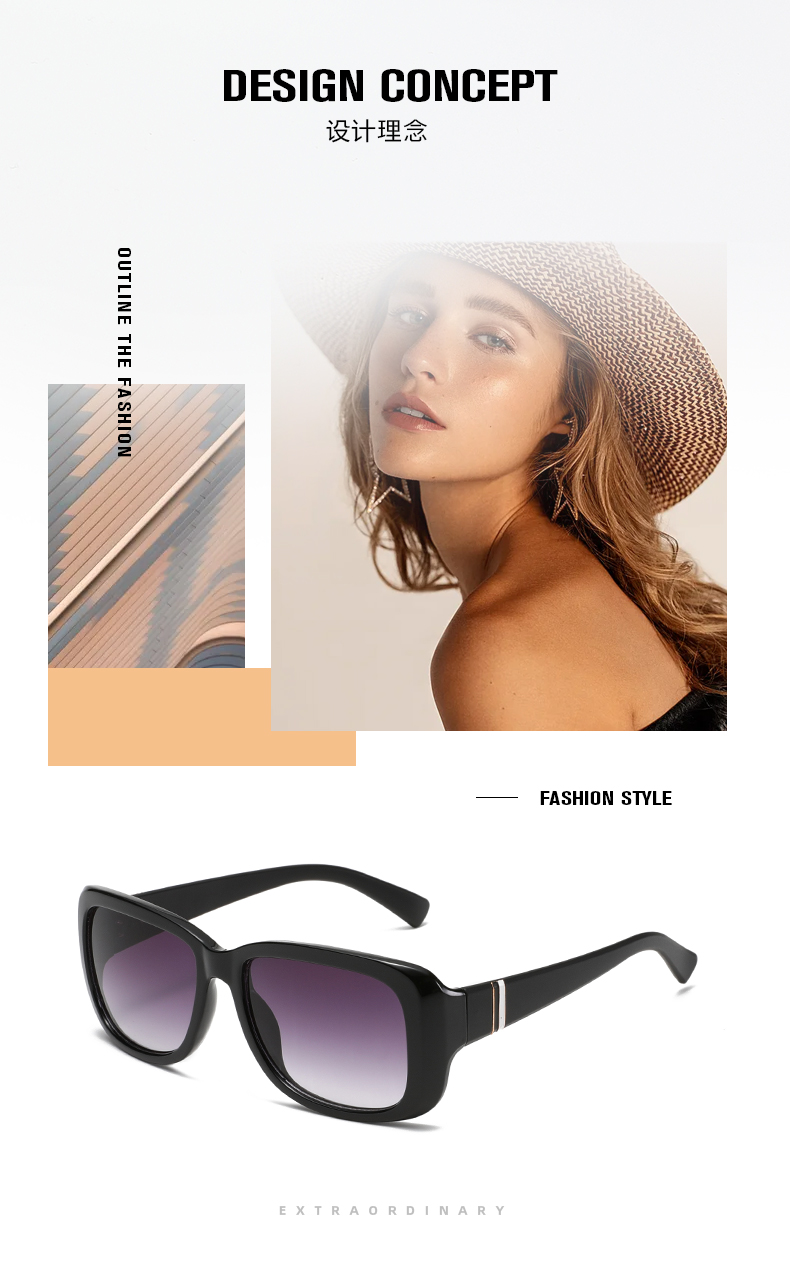 网红街拍太阳镜女时尚潮流日常遮阳眼镜户外出游墨镜详情2