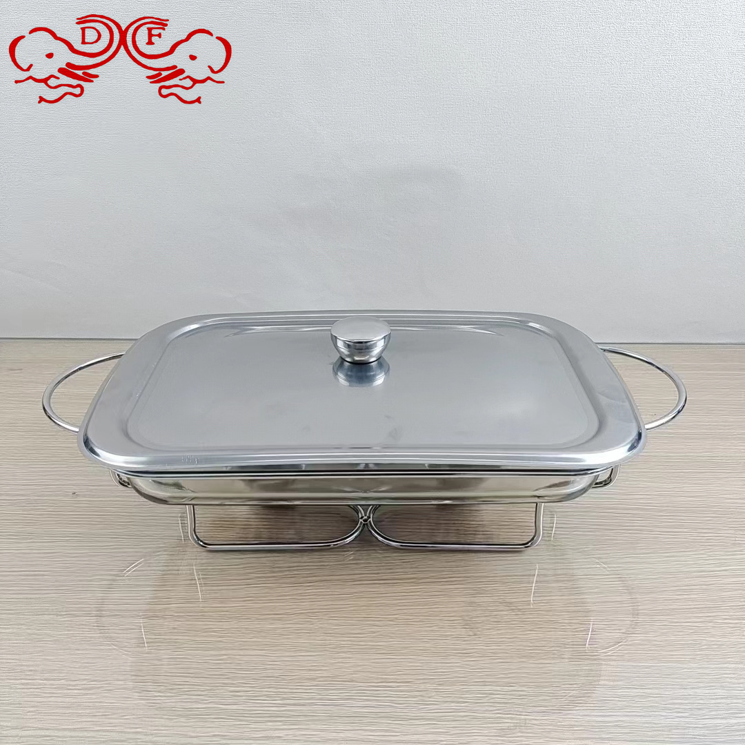 DF68093 Hotel Restaurant Deep Soup Pot Glass Open Flame Candle Alcohol Rectangular Glass Buffet Stove DF TRADINGHOUSE Application Scenario