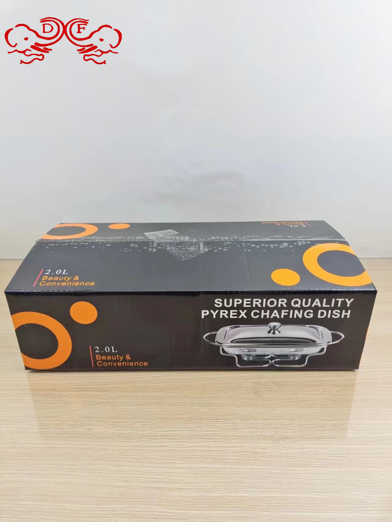 DF68093 Hotel Restaurant Deep Soup Pot Glass Open Flame Candle Alcohol Rectangular Glass Buffet Stove DF TRADINGHOUSE Item Picture