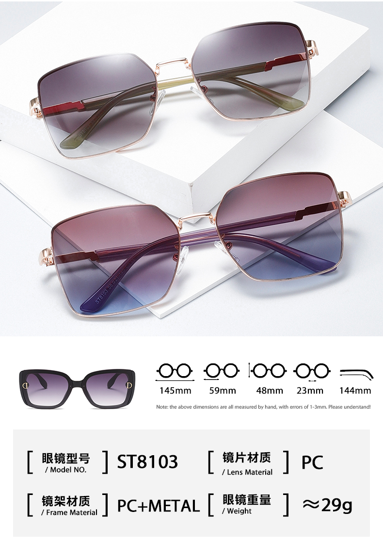 ins风网红圆脸素颜眼镜框新款潮复古文艺男女可用眼镜金属镜详情3