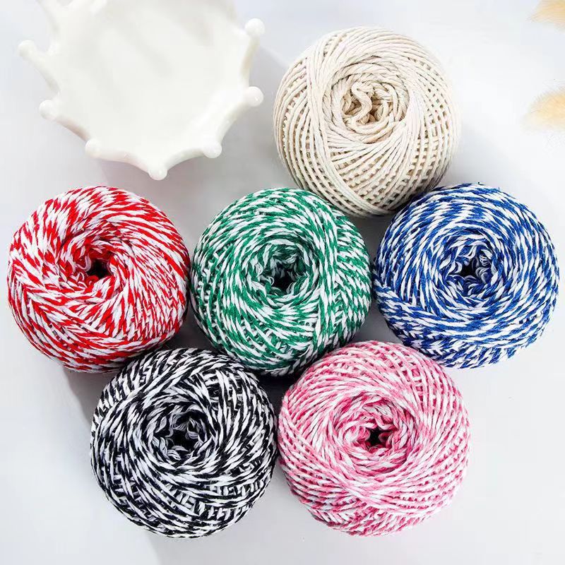 Decorative rope 2mm*50g, two-strand double-color cotton thread, decoration wrapping crab cotton rope, DIY zongzi thread details Picture