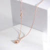 European and American personalized and fashionable light plate bead necklace, titanium steel rose gold collarbone chain, women's accessory and gift premium Specification image