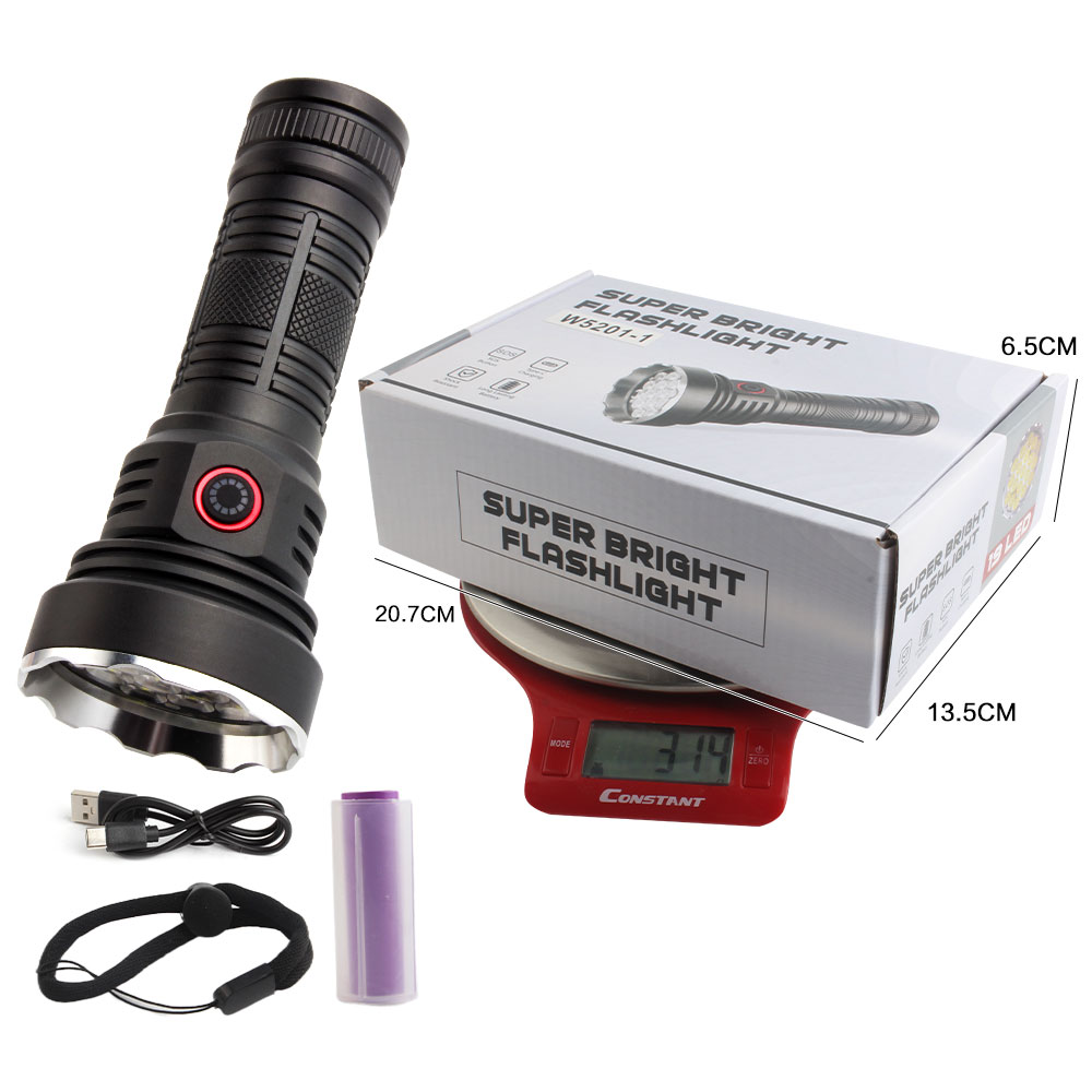 KINSACA Star Source aluminum alloy 19 lamp flashlight Specification drawing