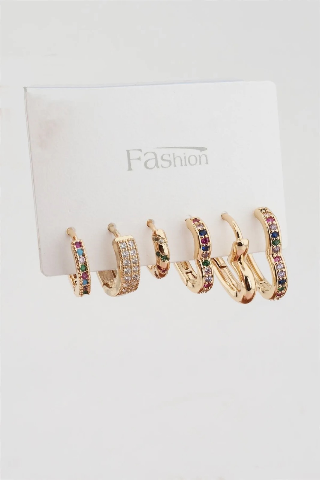 Fashion classic three pairs of buckle earrings full figure