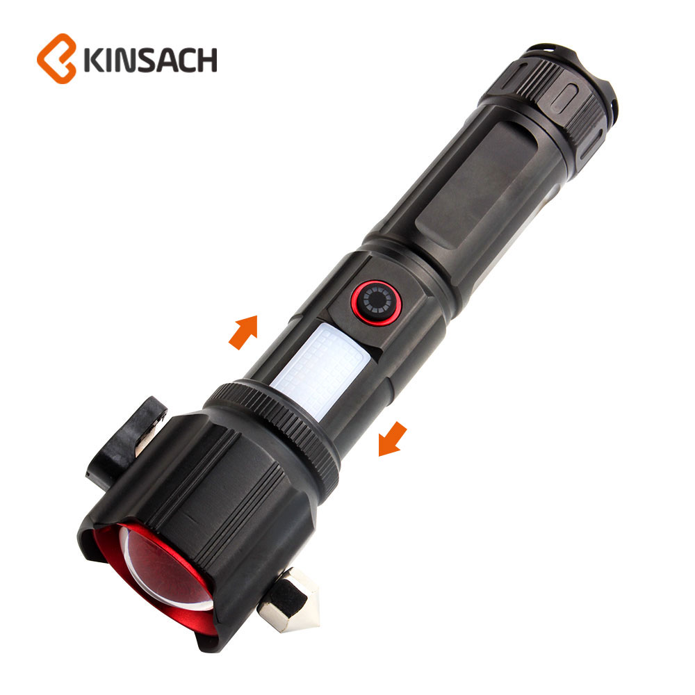 KINSACA Star Source aluminum alloy cutter safety hammer flashlight full figure