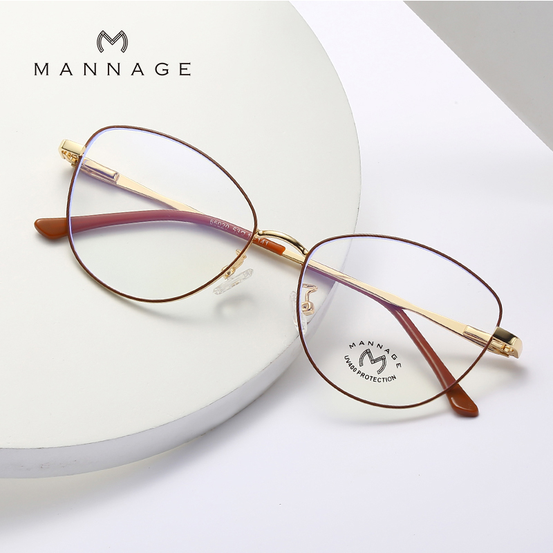 时尚日常百搭女性金属光学眼镜可配近视眼镜男女同款图