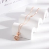 Retro and unique abacus lucky bag necklace, fashionable titanium steel collarbone chain, exquisite rose gold jewelry gift, trendy for women details Picture