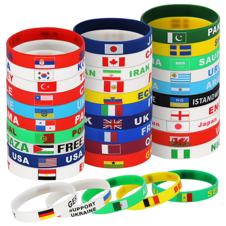 无 爱国者国庆庆典硅胶手环防静电拍拍圈世界杯多国国旗定制款B2002 253275