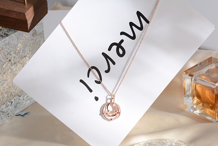 个性时尚三环圈圈项链钛钢气质玫瑰金锁骨链饰品女配饰礼物爆款详情5
