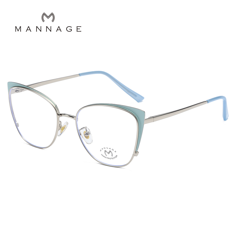 Fashionable retro eyeglass frame, metal memory eyeglass frame, new ultra-light, suitable for myopia glasses, anti-blue light glasses details Picture