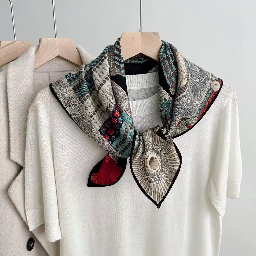 New Silk Wool Scarf Four Hair Into The Spring And Summer Fashion Shawl Silk Wool Scarf Wholesale Application Scenario