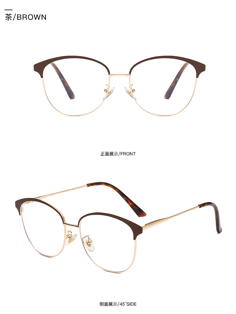 跨境新款防蓝光平光镜 男女通用眼镜可配近视光学眼镜金属眼镜框详情11
