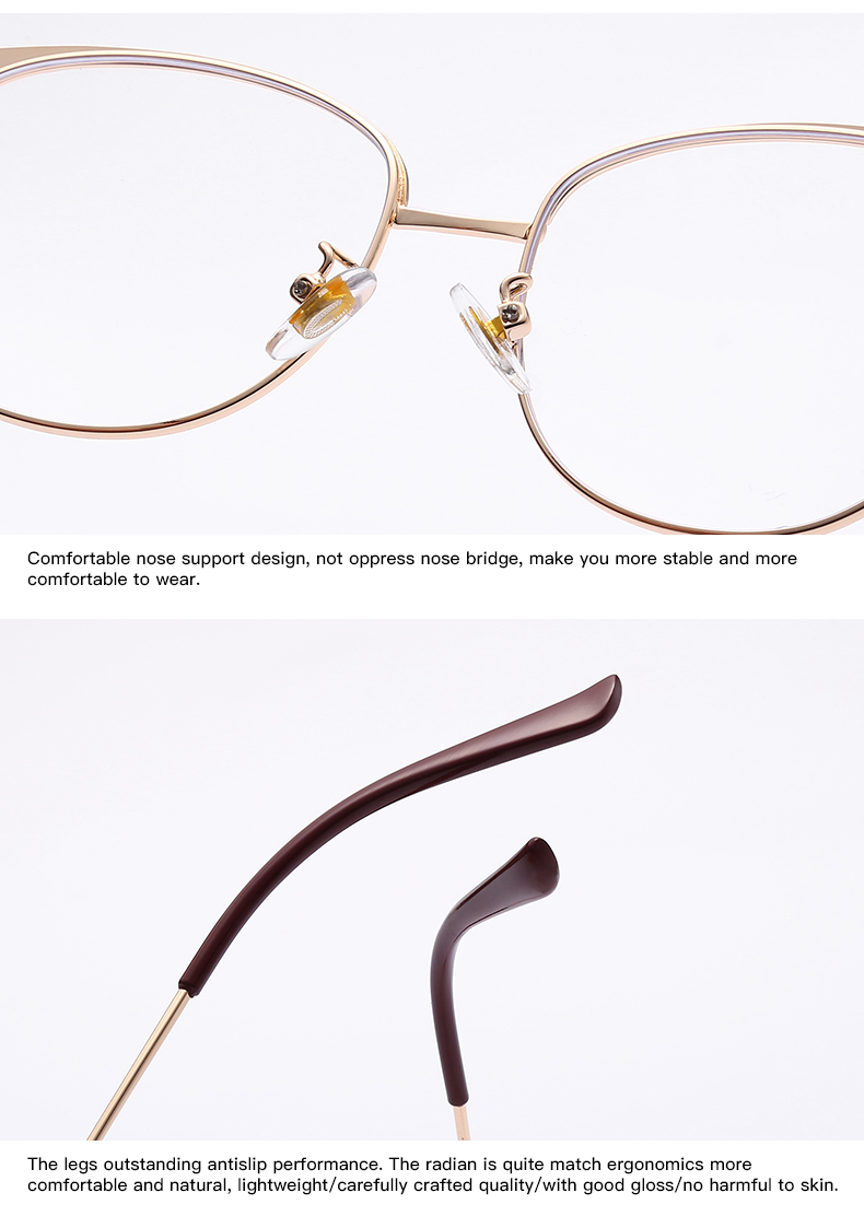 跨境新款防蓝光平光镜 男女通用眼镜可配近视光学眼镜金属眼镜框详情14