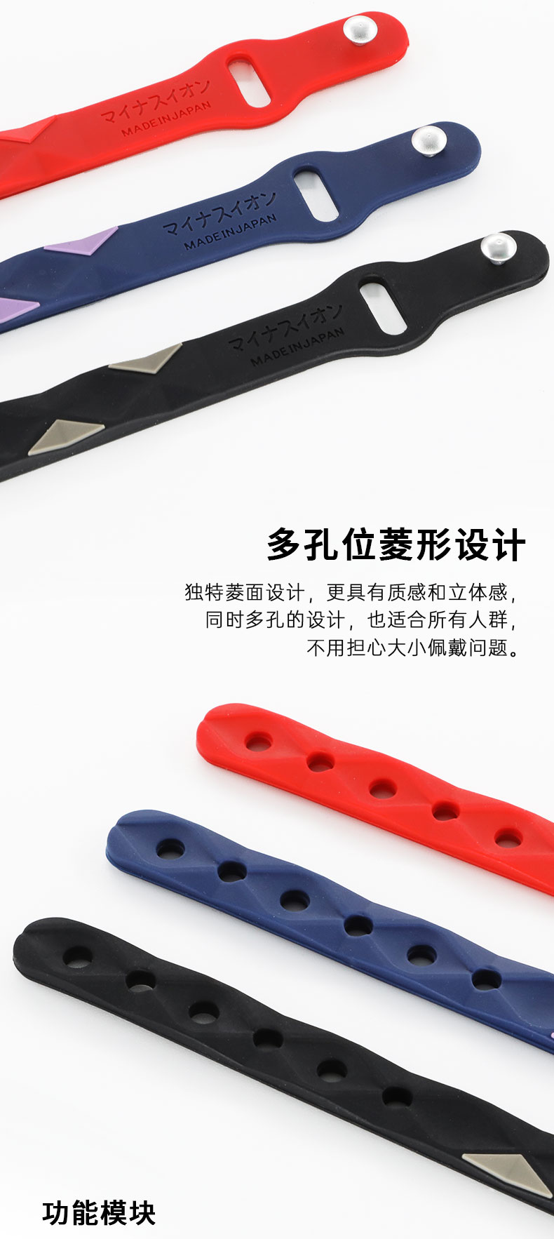无 XX品牌负离子防静电硅胶手环 高效除静电 舒适佩戴体验 科技健康款 C303 3546886详情5