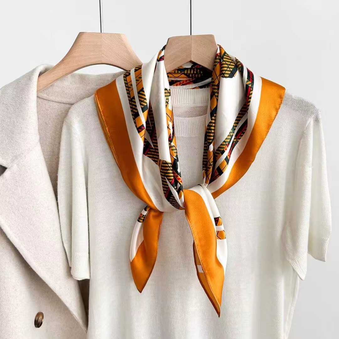 Mulberry Silk Scarves Spring, Summer And Autumn Square Scarves Match The New Silk Scarf Scarf Fashion Temperament details Picture