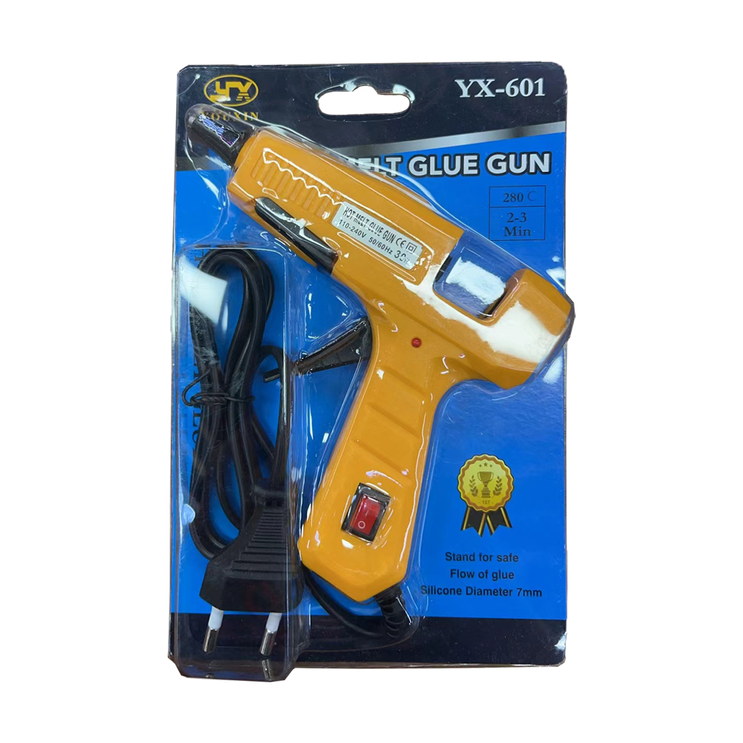 Guke 20W small glue gun with switch, solid color YX-601 hot melt glue gun, multiple colors available, factory direct sales Specification image