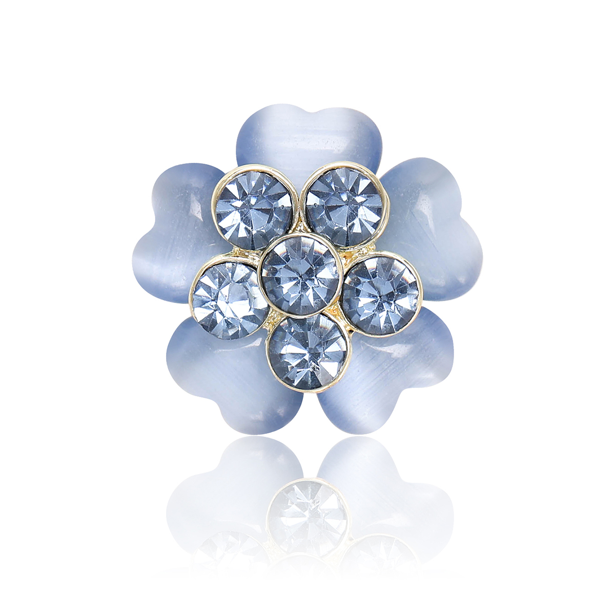 Ziyang Accessories 2024 New Style alloy cat's eye Flower brooch, high-end women's personalized and fashionable brooch, elegant brooch, coat cardigan, accessories factory direct sales Item Picture