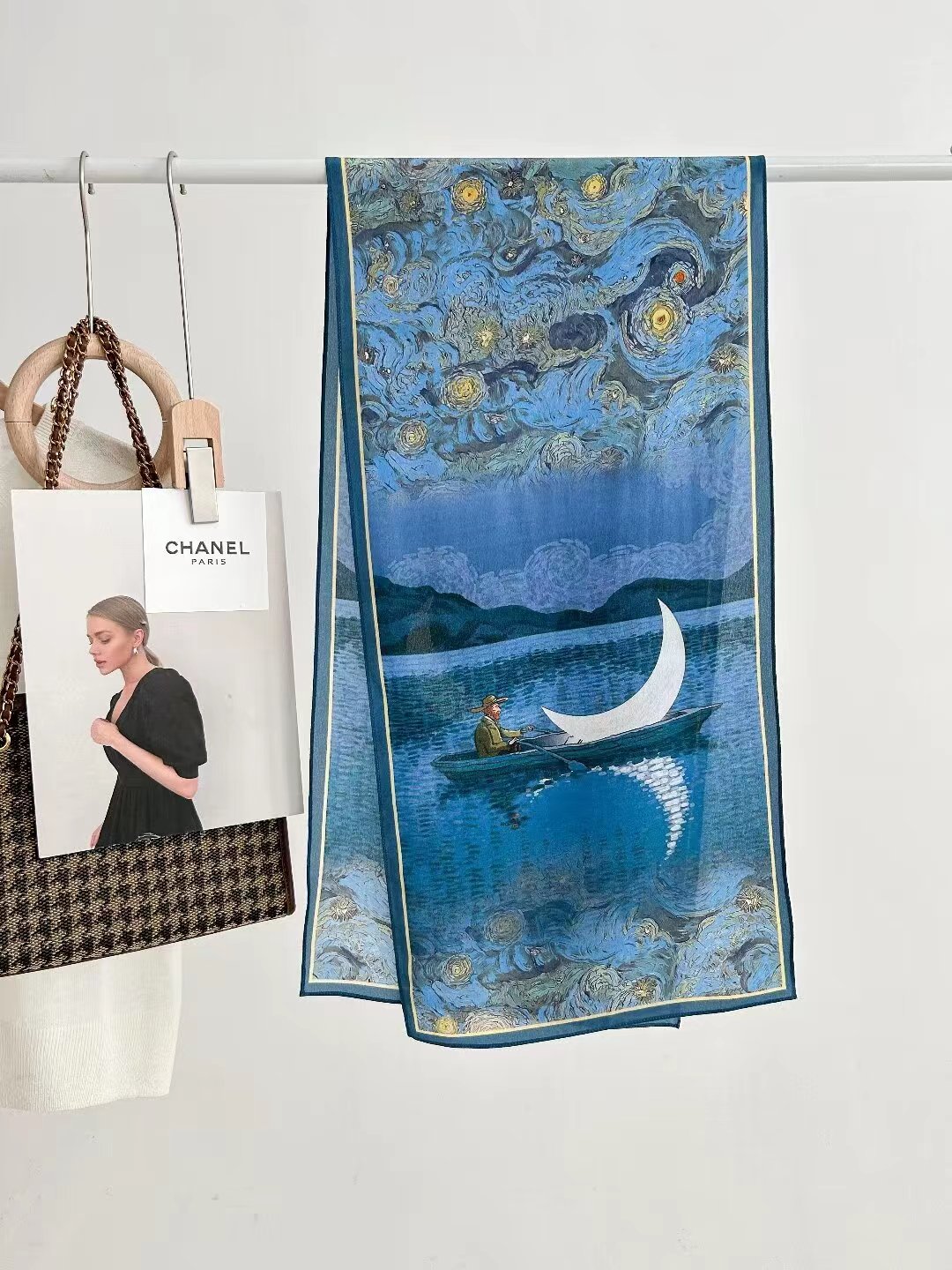 Mulberry Silk Scarf Color Trend Fashion Double Zou Silk Scarf Novel Pattern Stock Everything Specification drawing