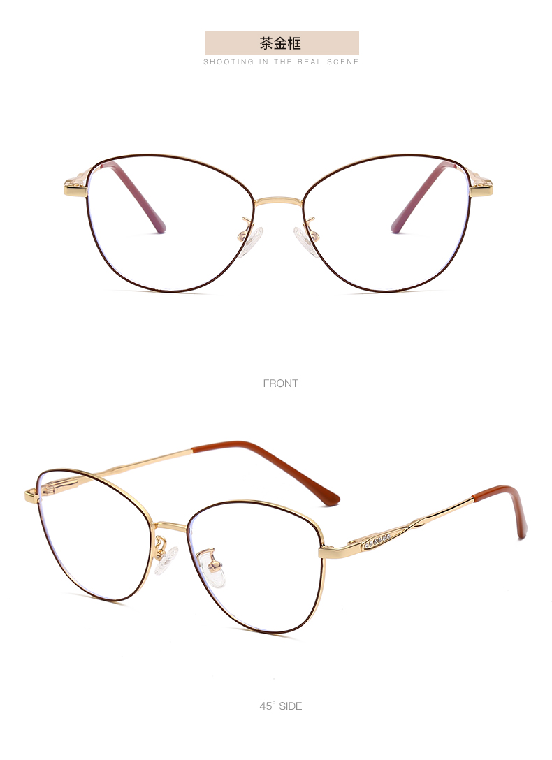 时尚日常百搭女性金属光学眼镜可配近视眼镜男女同款详情14