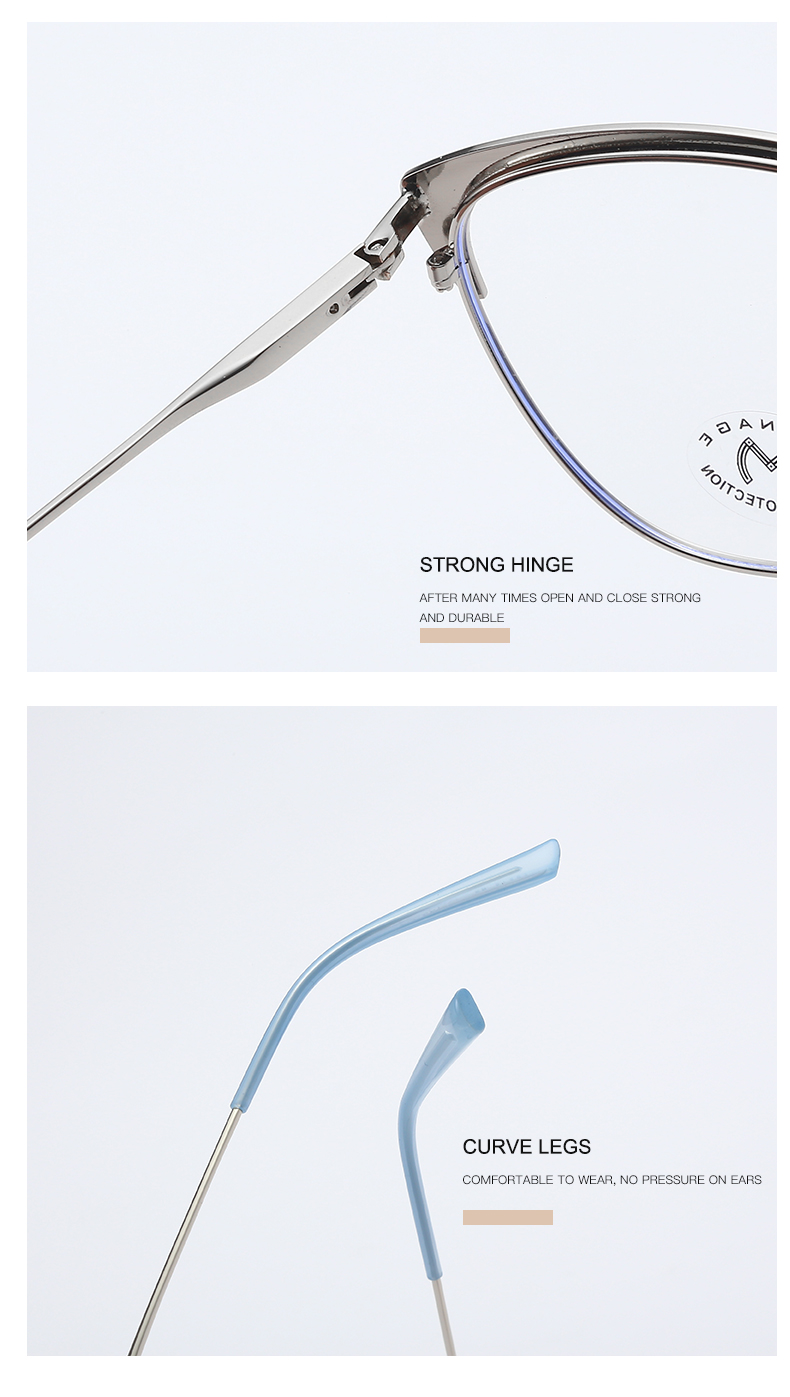 近视眼镜女可配度数防蓝光平光镜护眼金丝眼镜框显脸小详情10