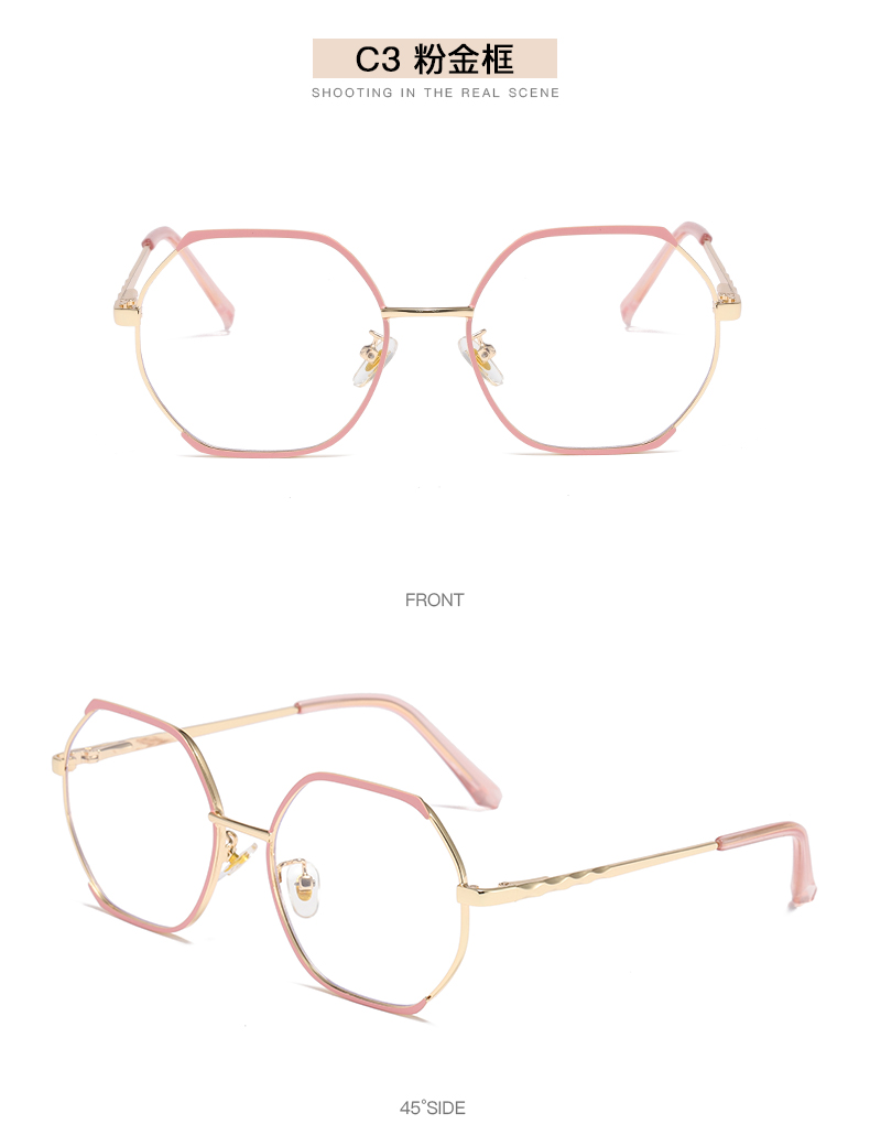 潮流新款多边形眼镜框复古时尚半框眼镜架 女士光学眼镜详情12