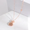 Retro and unique abacus lucky bag necklace, fashionable titanium steel collarbone chain, exquisite rose gold jewelry gift, trendy for women Specification image