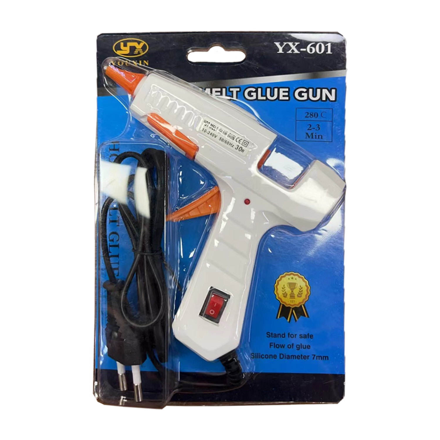 Guke 20W small glue gun with switch, solid color YX-601 hot melt glue gun, multiple colors available, factory direct sales