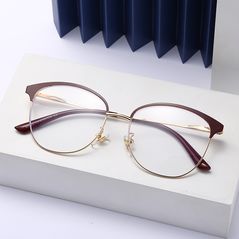 跨境新款防蓝光平光镜 男女通用眼镜可配近视光学眼镜金属眼镜框详情图1