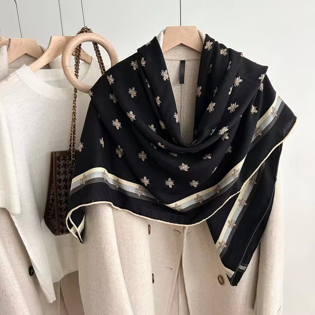 Wool Silk Scarf Mulberry Silk Silk Scarf Spring And Summer Silk Wool Shawl New Fashion Trend Item Picture
