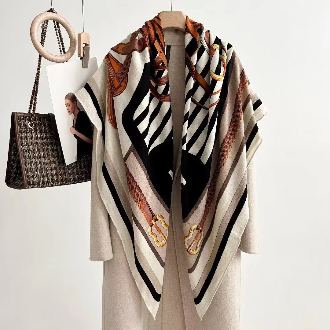 Wool Silk Scarf Mulberry Silk Silk Scarf Spring And Summer Silk Wool Shawl New Fashion Trend details Picture