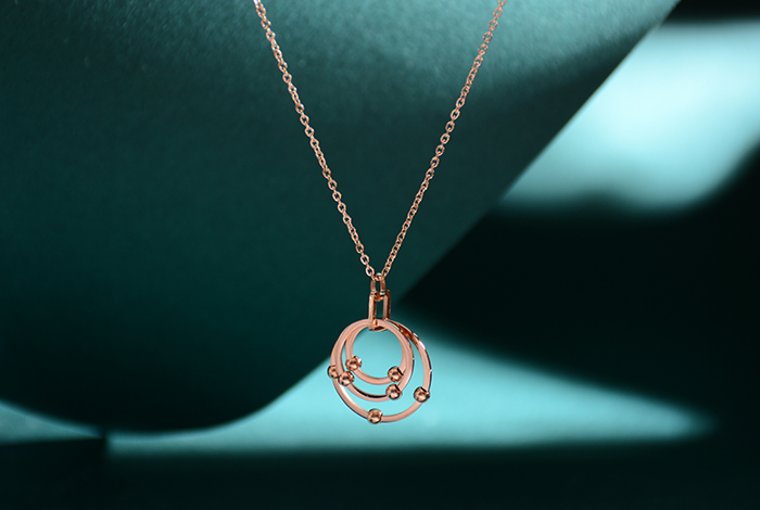 个性时尚三环圈圈项链钛钢气质玫瑰金锁骨链饰品女配饰礼物爆款详情6