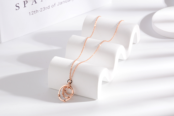 个性时尚三环圈圈项链钛钢气质玫瑰金锁骨链饰品女配饰礼物爆款详情2