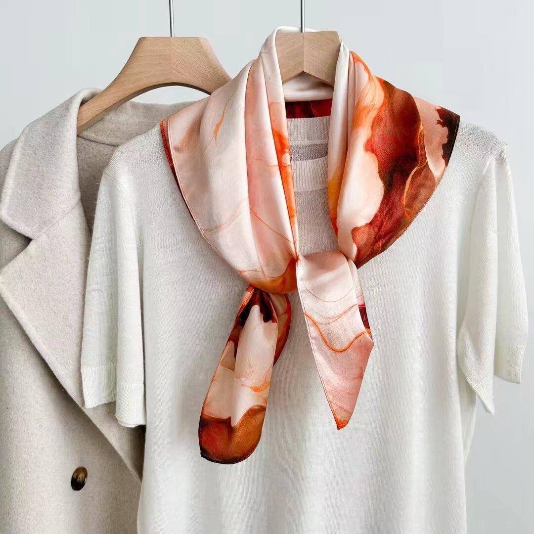 Mulberry Silk Scarves Spring, Summer And Autumn Square Scarves Match The New Silk Scarf Scarf Fashion Temperament Application Scenario