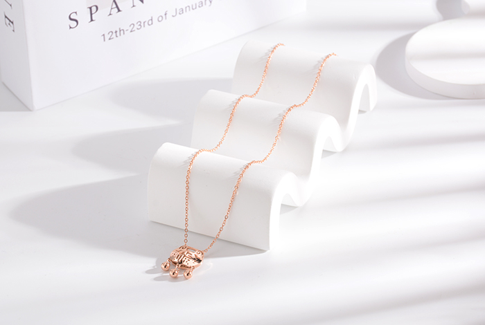 复古个性钛钢长命锁项链短款立体锁锁骨链时尚精致潮配饰品配饰详情3