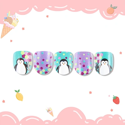 New Children's Nails 3 Years Old With Glue Coated Back Wear Nail Nail Sticker Cartoon Penguin Spot
