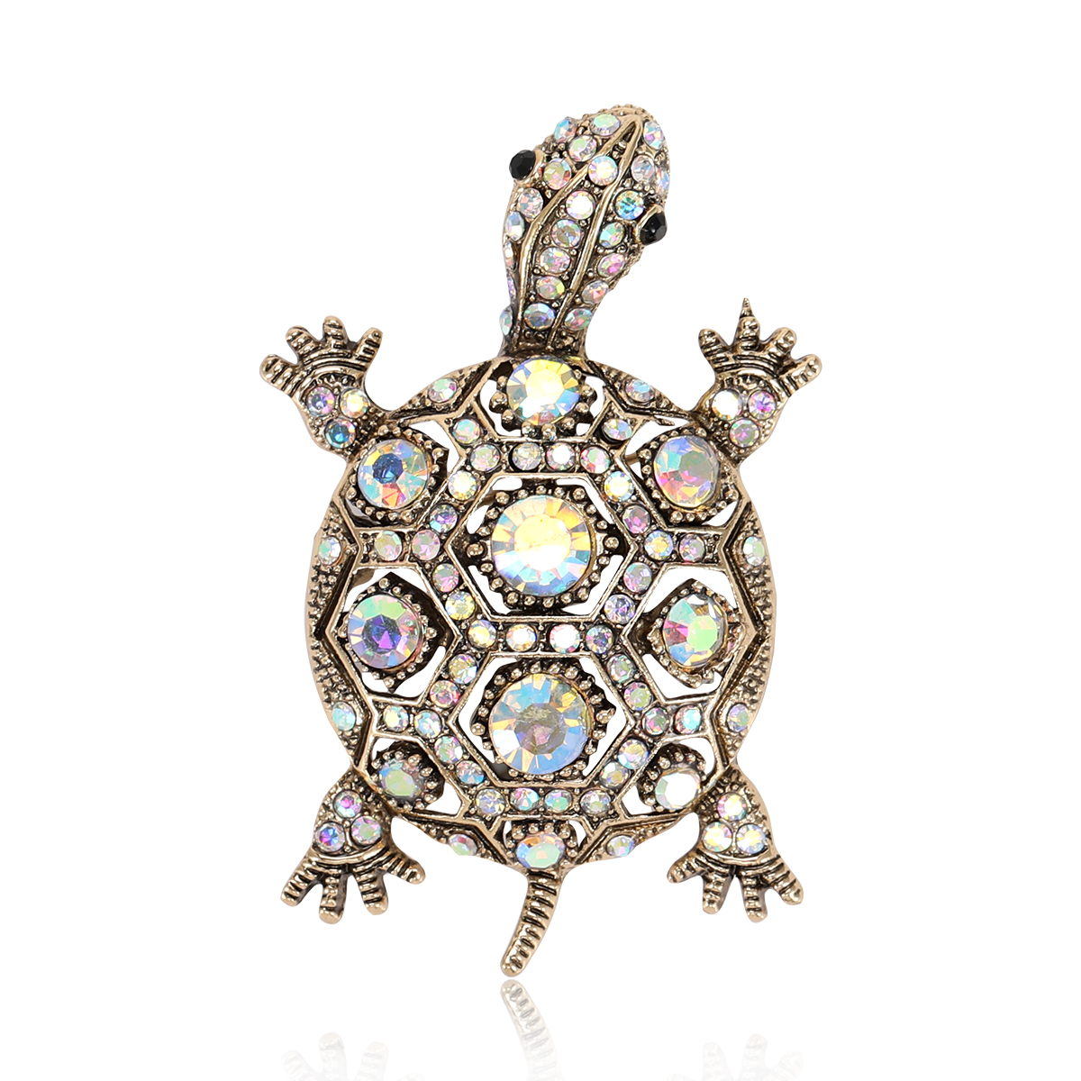 Ziyang Jewelry's new alloy water diamond turtle, high-end women's individual fashion, corsage, elegant brooch, coat, cardigan, and accessories are sold directly by the factory Item Picture