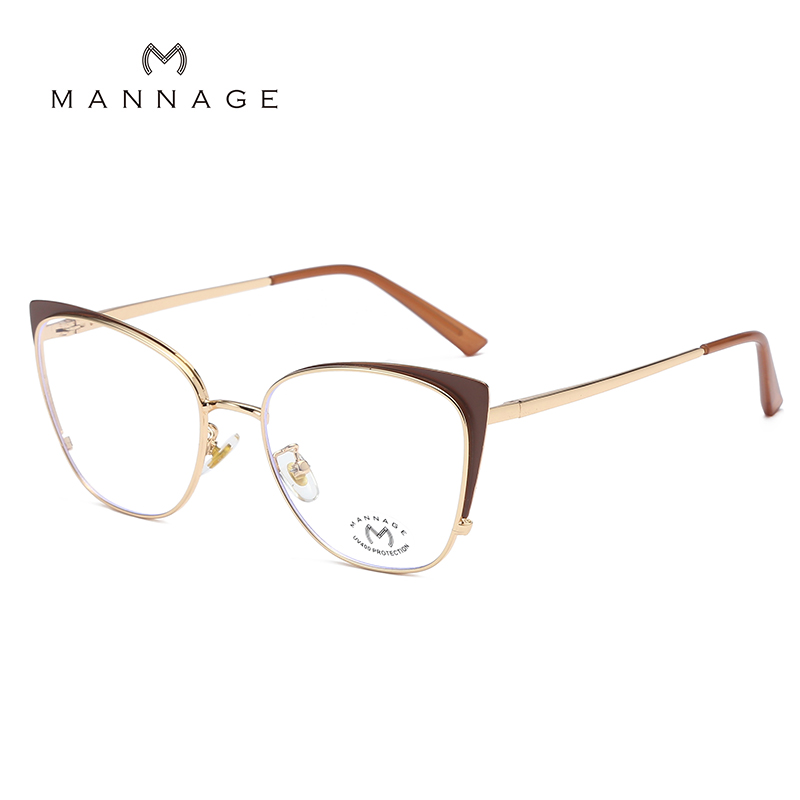 Fashionable retro eyeglass frame, metal memory eyeglass frame, new ultra-light, suitable for myopia glasses, anti-blue light glasses Specification image