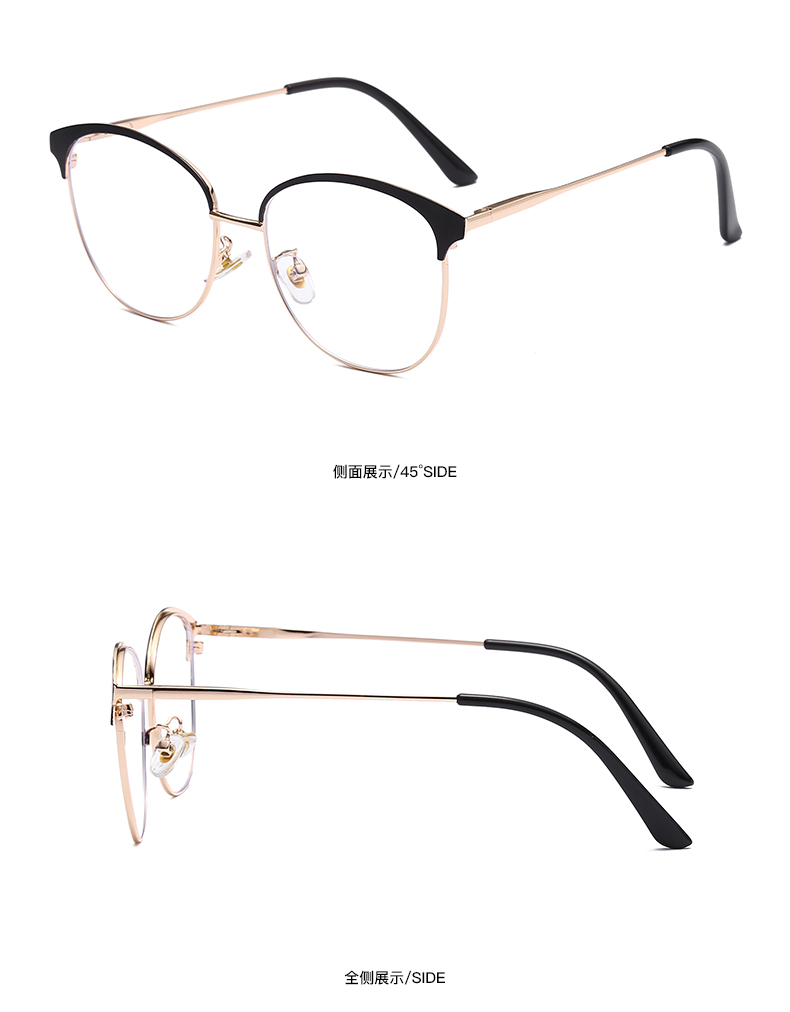 跨境新款防蓝光平光镜 男女通用眼镜可配近视光学眼镜金属眼镜框详情6