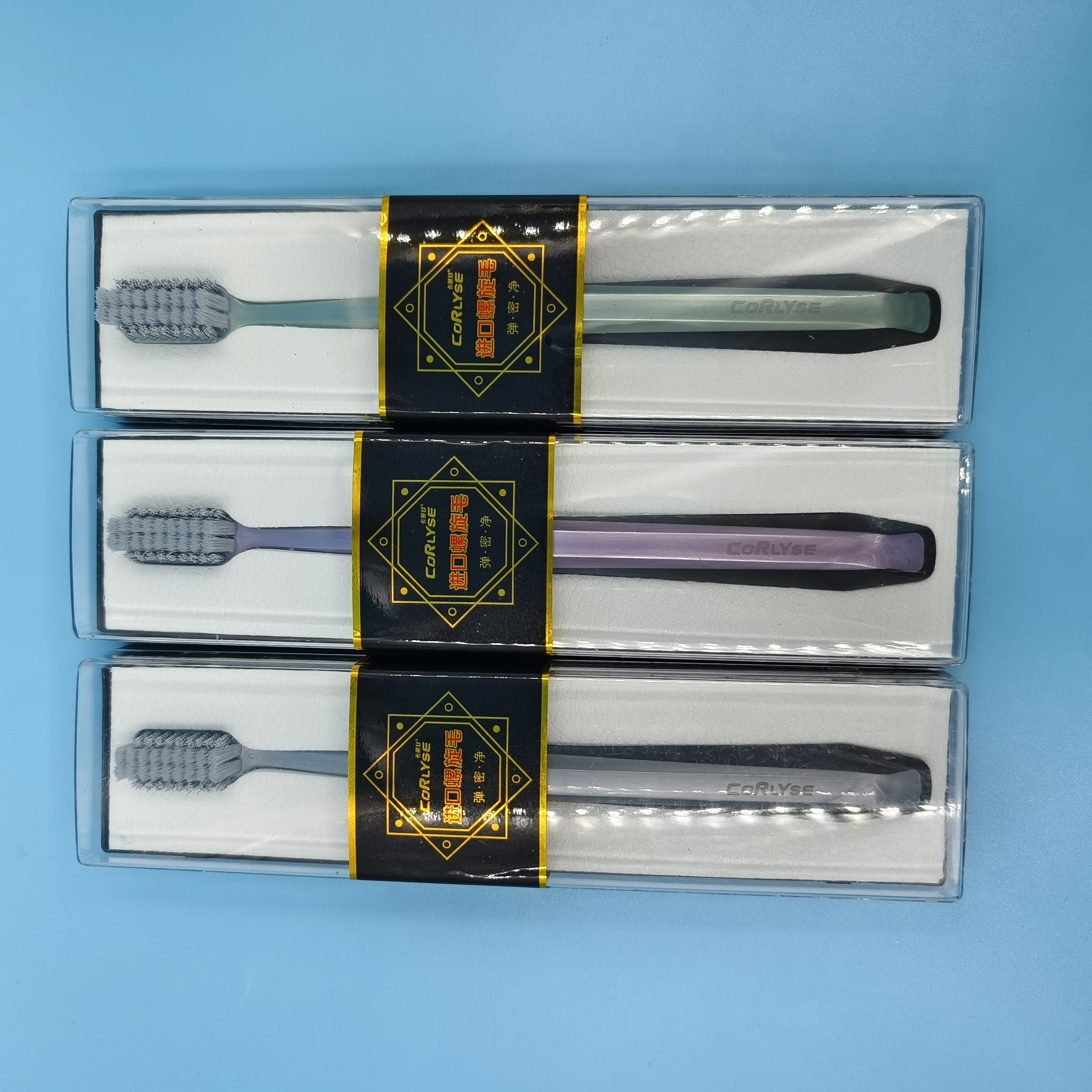 Yiwu Department Store Toothbrush Wholesale Calais 650 High-End Portable Travel Pack Imported Spiral Hair Medium Hair Toothbrush details Picture