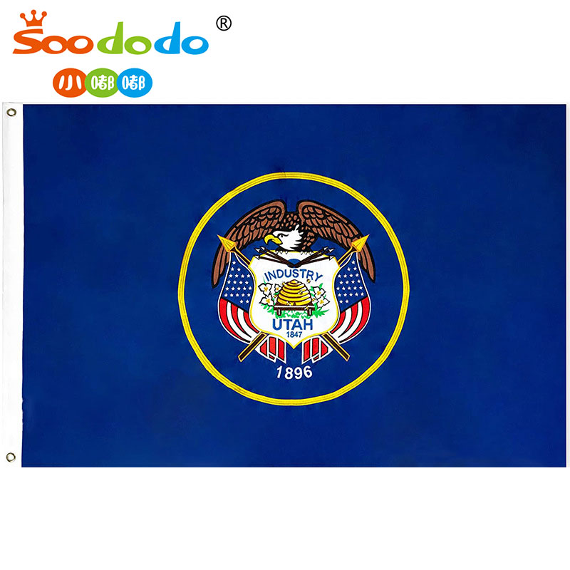 小嘟嘟XDSQ-140源头厂家亚马逊犹他州旗帜3*5英尺美国州旗户外装饰旗