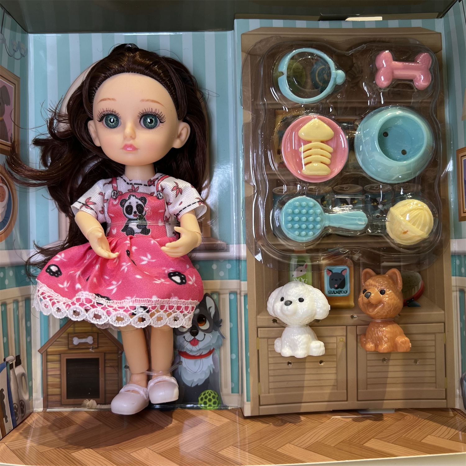 跨境专供儿童娃娃套装新年礼物娃娃公主洋娃娃3D真眼女孩玩具详情8