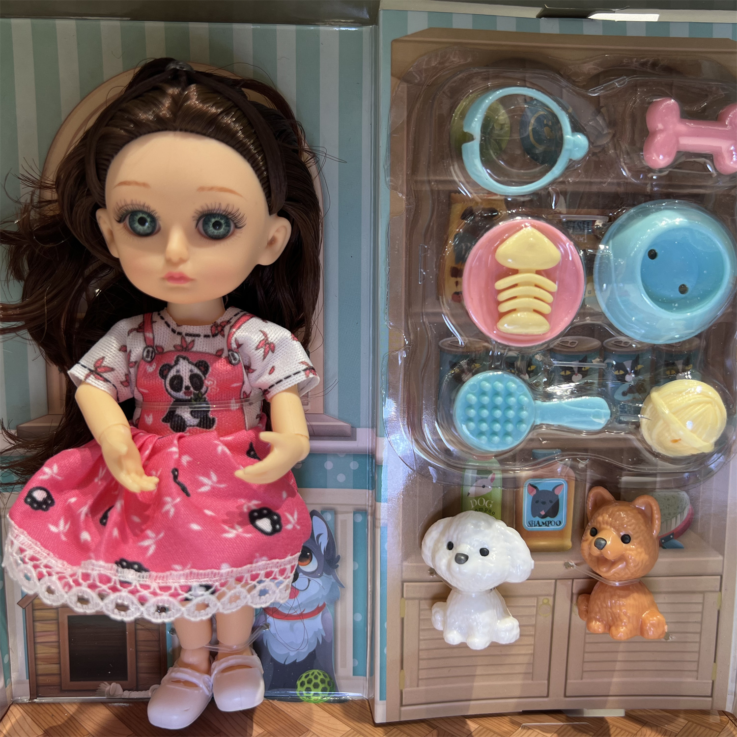 跨境专供儿童娃娃套装新年礼物娃娃公主洋娃娃3D真眼女孩玩具详情7