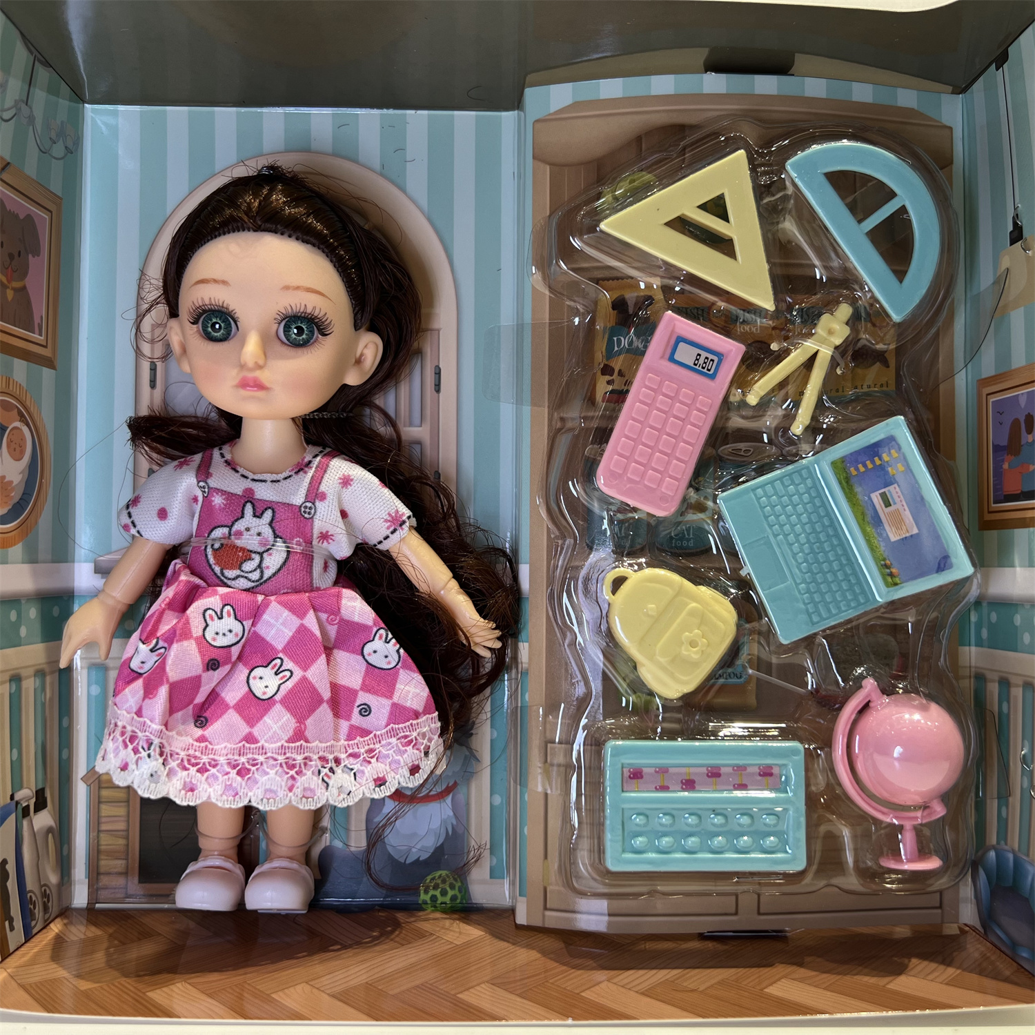 跨境专供儿童娃娃套装新年礼物娃娃公主洋娃娃3D真眼女孩玩具详情10