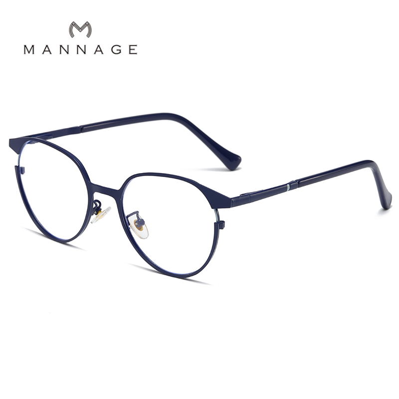 نظارات حديثة ذات إطارات دائرية من اللون الازرق باللون الازرق مع نظارات ذات رؤية ضيقة Specification image