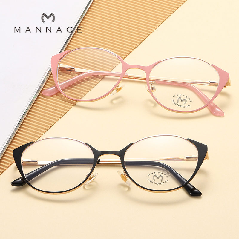 新款多色时尚极简椭圆形眼镜架防蓝光眼镜可配度数男女平光镜