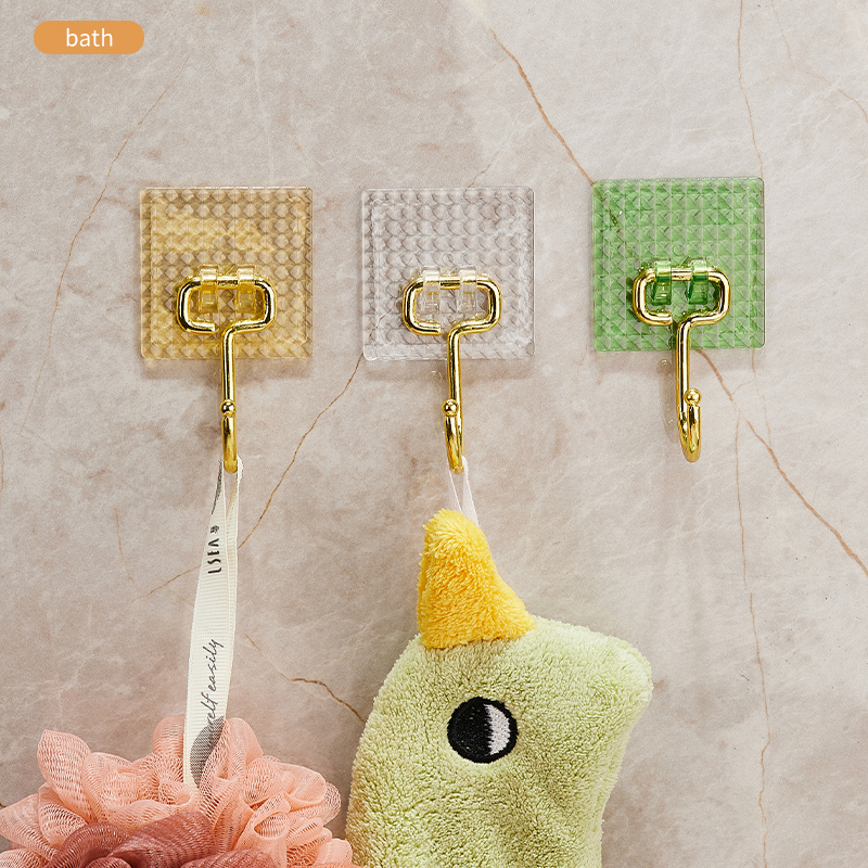 Three-dimensional diamond surface claw buckle large hook, crystal diamond surface large hook, no trace, no need for drilling, adhesive large hook, metal hook, golden hook, light luxury creative hook, new no need for drilling, adhesive coat hook, hook, adhesive coat hook, no need for drilling Specification image