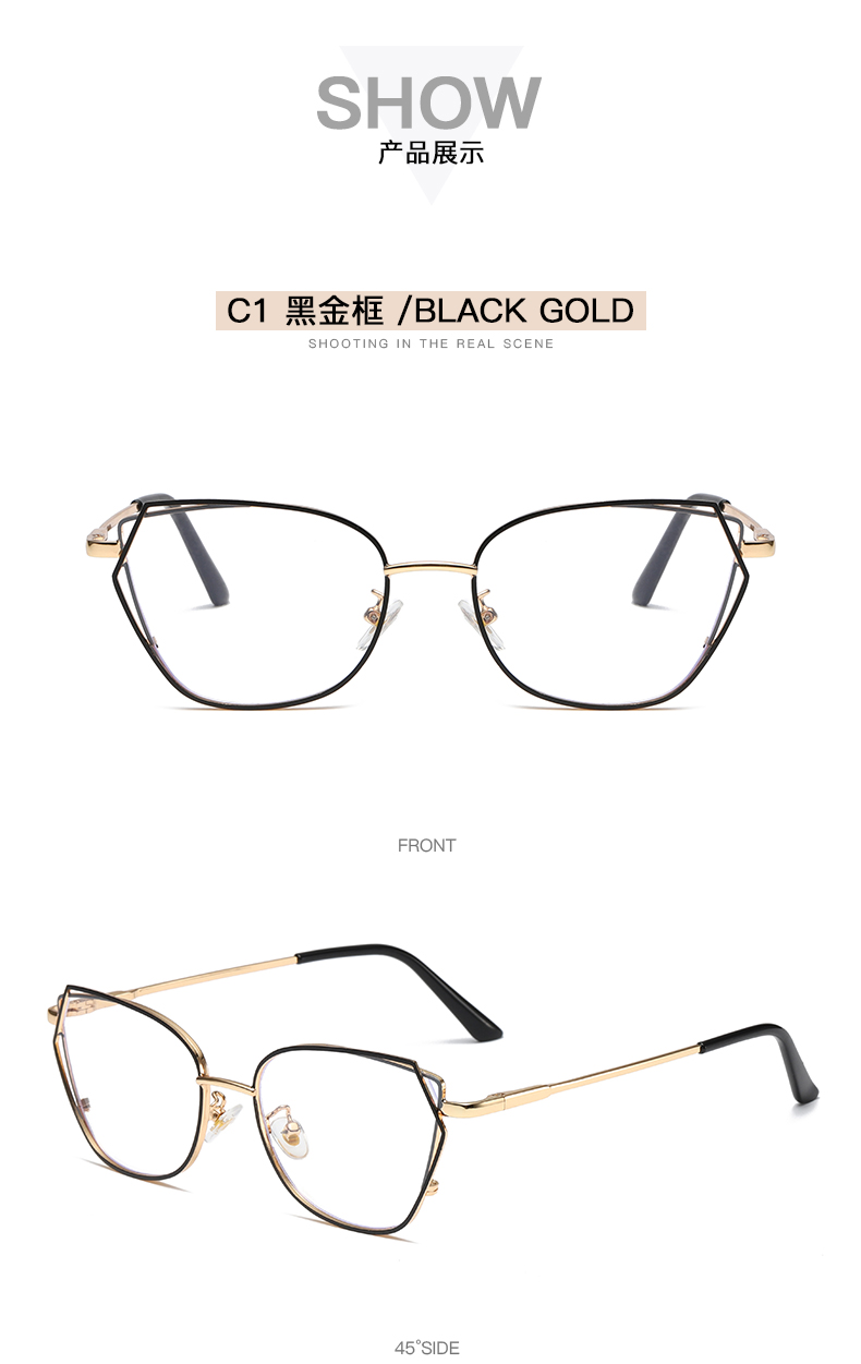 个性韩版椭圆眼镜框女潮文艺复古光学镜架可配近视眼镜架详情9