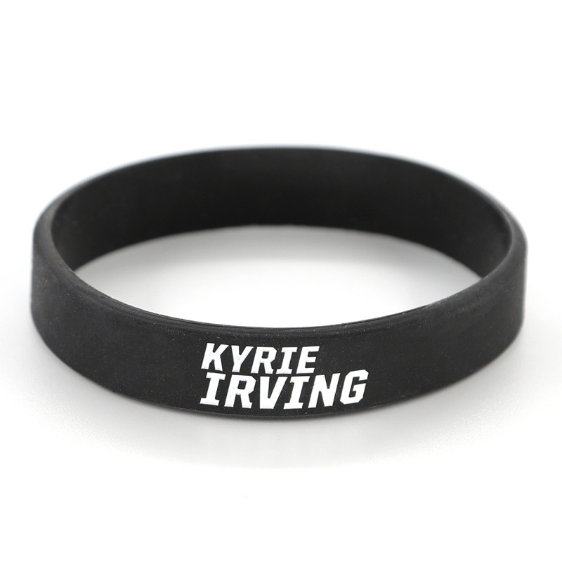 Spring 2023 new collection: Thick eco-friendly silicone sports basketball wristband signed by nba Mavericks star Kyrie Irving Specification image