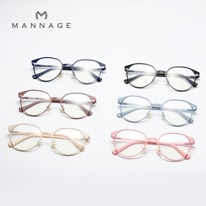 百搭素颜眼镜新款圆框时尚防蓝光 平光韩版眼镜可配近视有度数镜架