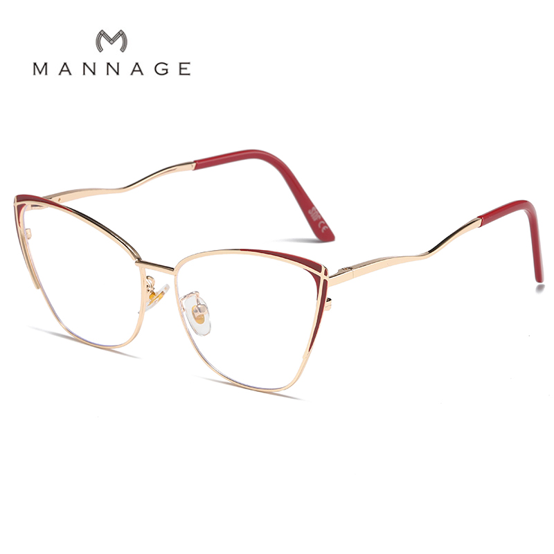 النظارات الحمراء ذات اللون الازرق ذات الوجه الكبير والمسطحات ذات الإطار المسطحة Item Picture